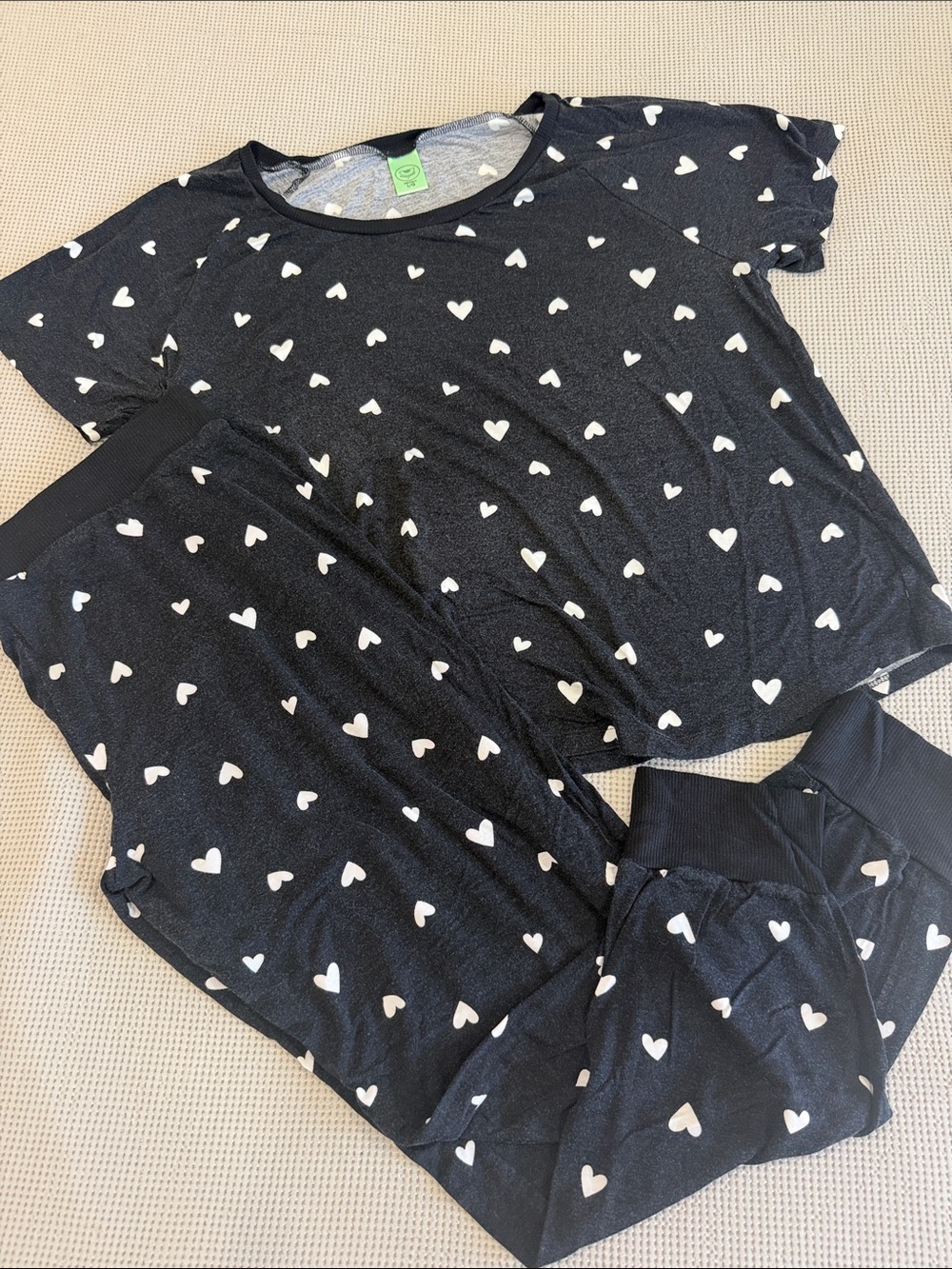 Honeydew Intimates Black Heart Print Pajama Set